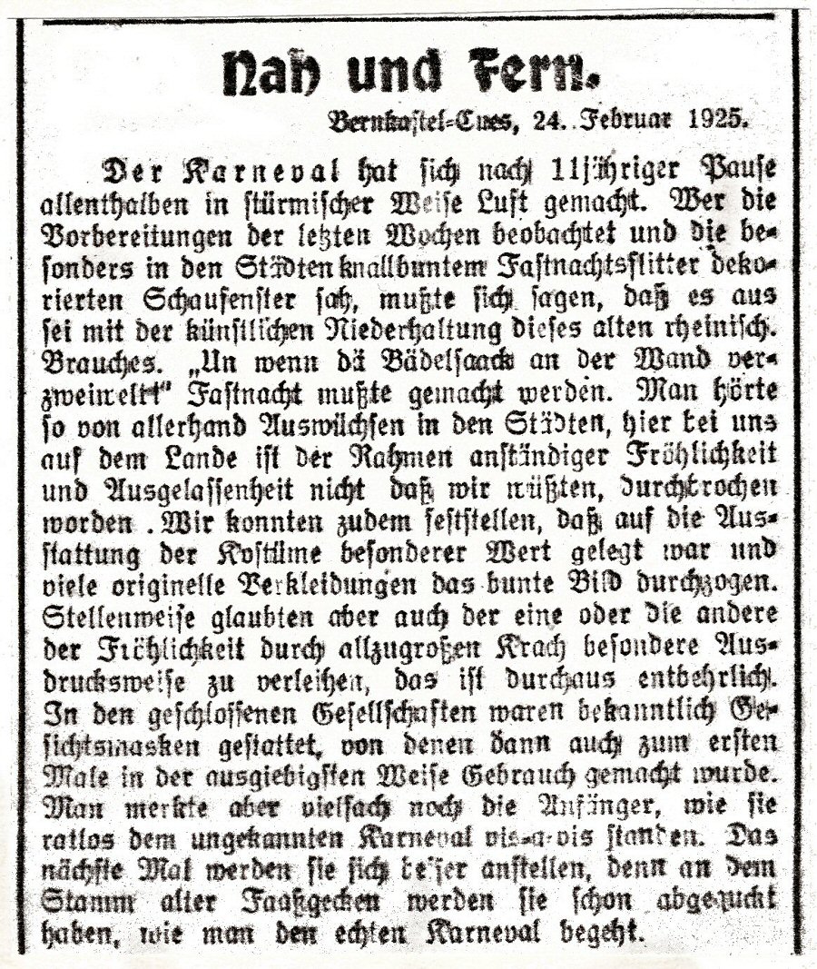 Meldung 1925