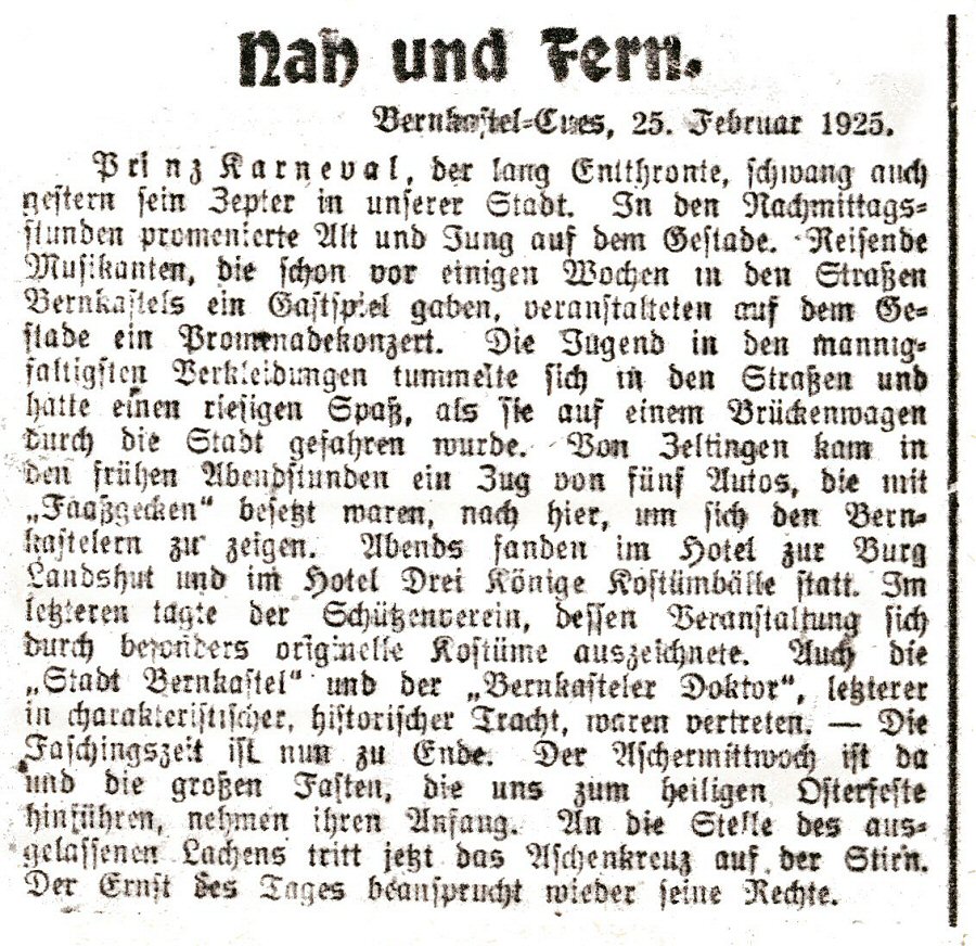 Meldung 1925