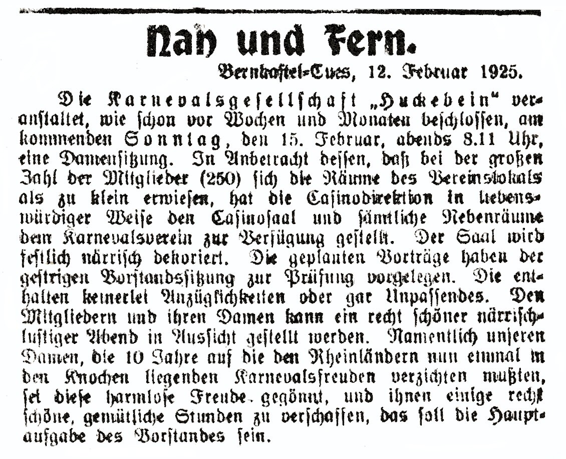 Meldung 1925