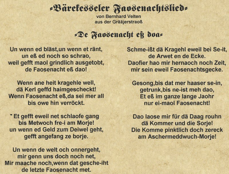 Fastnachtslied Fastnachtslied
