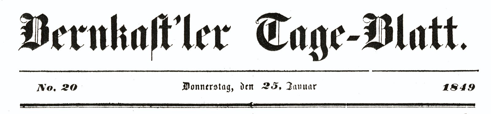 Berkast'ler Tage Blatt 1849