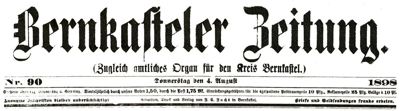 Berkasteler Zeitung 1898