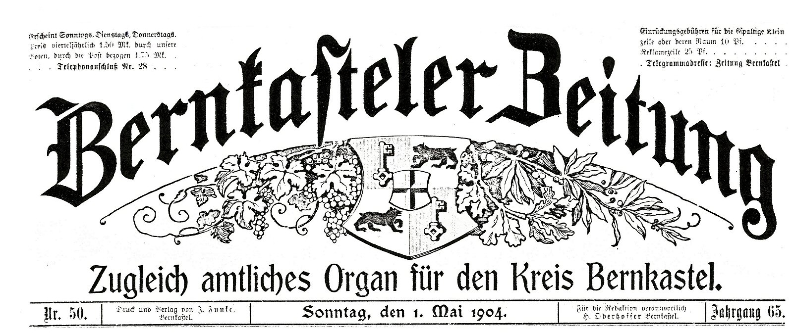 Berkasteler Zeitung 1904
