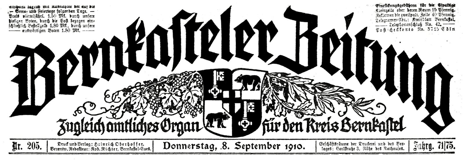 Berkasteler Zeitung 1910