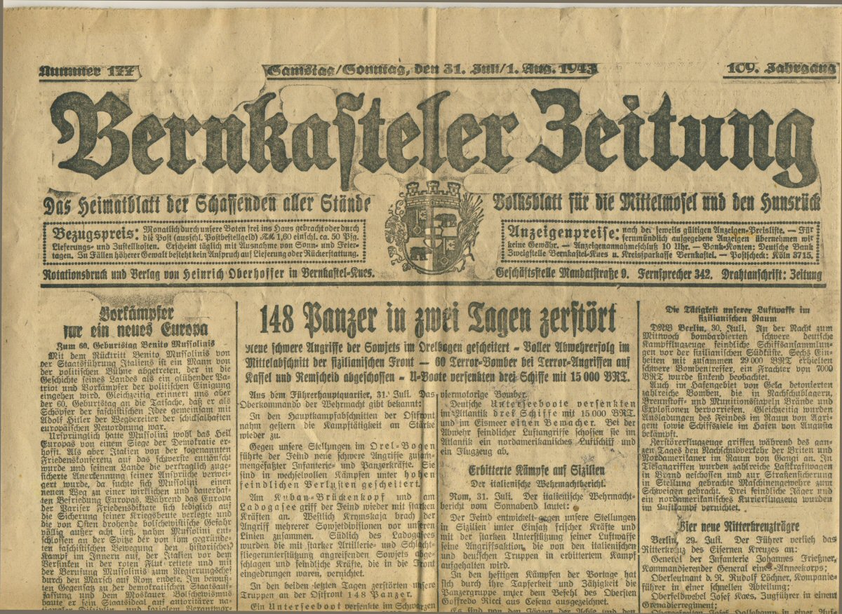 Berkasteler Zeitung 1943