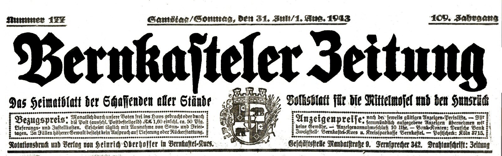Berkasteler Zeitung 1943