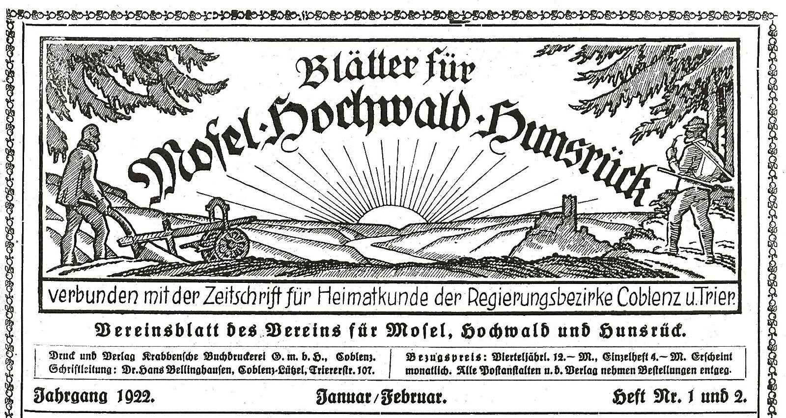 Mosel Hochwald Hunsrück 1922