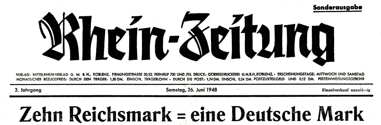 Rhein-Zeitung 1948