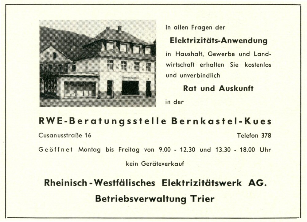 um 1960 Das RWE