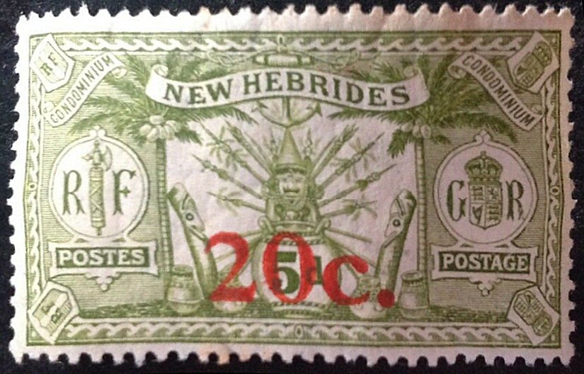 20c on 5d overprint forgery